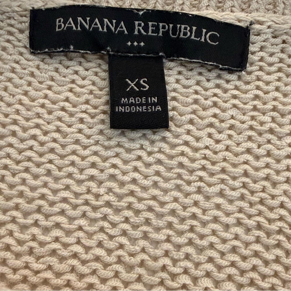 Banana Republic XS Cream Cotton‎ Sweater Minimalist Crewneck Capsule - Picture 7 of 10